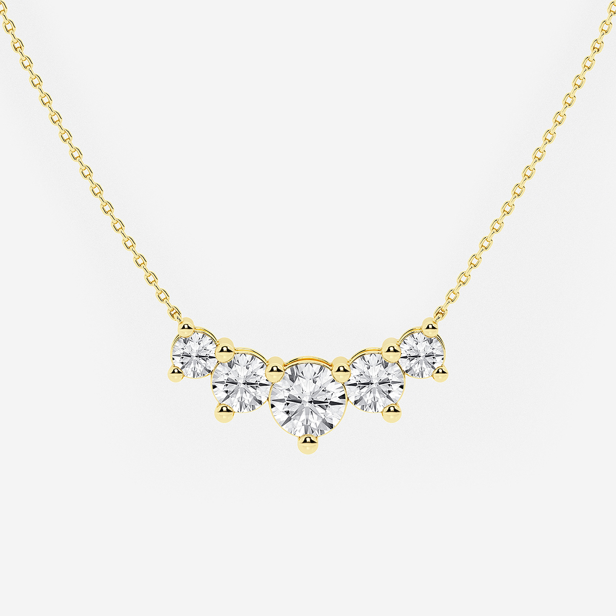 Additional Image 1 for  3 ctw Round Lab Grown Diamond Five Stone Demi Eternity Necklace